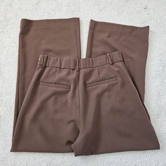 Abercrombie & Fitch | Tailored Pant Wide Leg Trouser Dark Brown, Womens Large - Picture 6 of 7